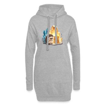 Hérisson avec des pancakes dans la grotte de cristal - Sweat-shirt à capuche long Femme - gris chiné - Devant