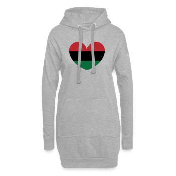 Afrikanisches Herz - Hoodie-Kleid - Grau meliert - Vorne