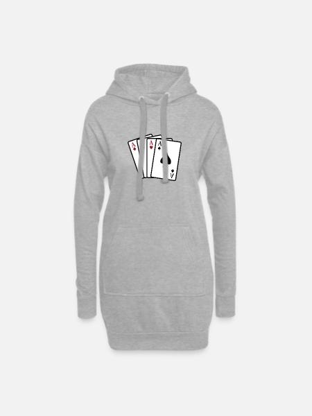 Aces playing cards - Hoodie Dress - heather grey