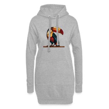 Tukan im Glasmosaik-Stil Kunstvolles Vogel Design - Hoodie-Kleid - Grau meliert - Vorne