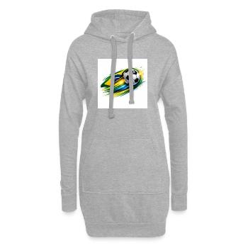 Brasilianischer Fußballwirbel - Hoodie-Kleid - Grau meliert - Vorne