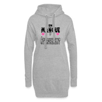 En Manque d'Attachement - Sweat-shirt à capuche long Femme - gris chiné - Devant