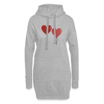 Twin Hearts Ballons - Hoodie-Kleid - Grau meliert - Vorne