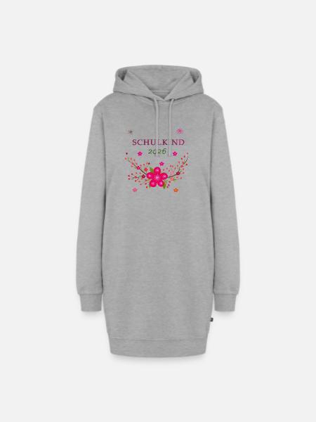 Schulkind 2026 - Hoodie-Kleid - Grau meliert