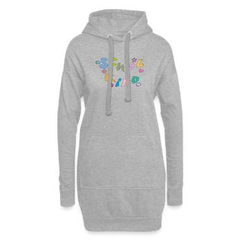 Bunte Schulkind Buchstaben - Hoodie-Kleid - Grau meliert - Vorne