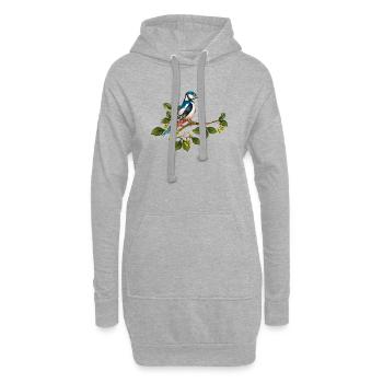 Bunter Vogel - Hoodie-Kleid - Grau meliert - Vorne