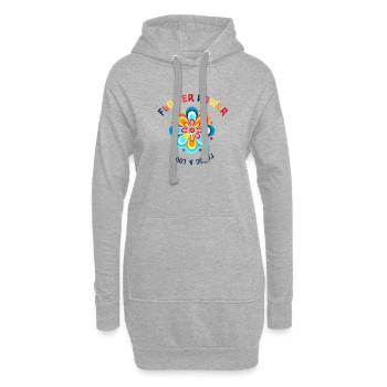 Flower Power Farbblüte Design - Hoodie-Kleid - Grau meliert - Vorne