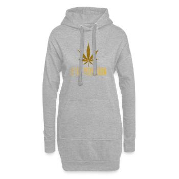 Feuille de cannabis dorée laisse mon peuple pousser - Sweat-shirt à capuche long Femme - gris chiné - Devant