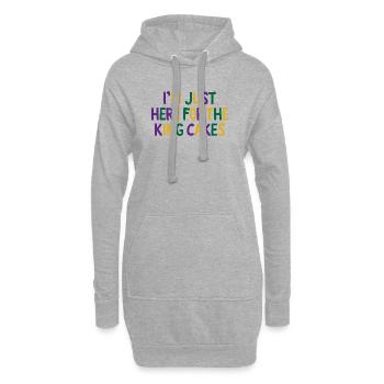 I'm Just Here for the King Cakes Mardi Gras Fun - Hoodie Dress - heather grey - Front
