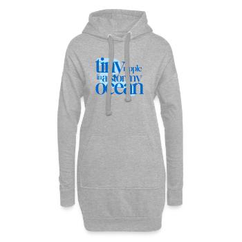 Tiny ripple in a stormy ocean (blue background) - Hoodie-Kleid - Grau meliert - Vorne