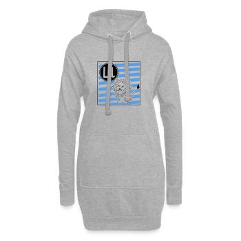 L wie Löwe - Hoodie-Kleid - Grau meliert - Vorne