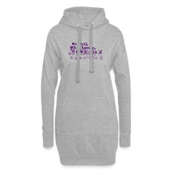 Explosion typographique grunge violette - laisse tomber - Sweat-shirt à capuche long Femme - gris chiné - Devant