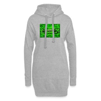 Neon Cyber Militär Logo - Hoodie-Kleid - Grau meliert - Vorne