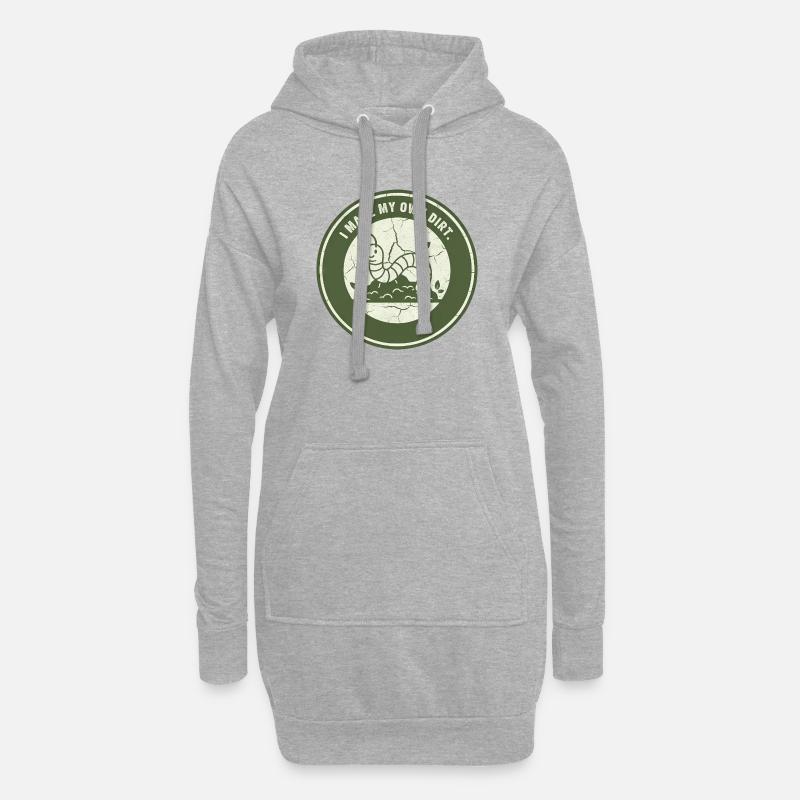 Wurmkompost: Eigenständige Erde - Hoodie-Kleid - Grau meliert