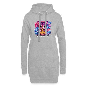 Neon Cat Ramen Noods - Hoodie-Kleid - Grau meliert - Vorne