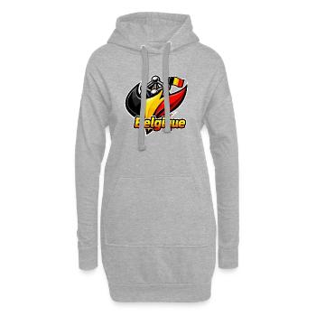Belgische Flagge und Elektron - Hoodie-Kleid - Grau meliert - Vorne