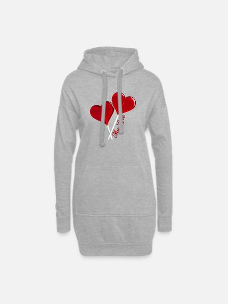 Meine Liebeserklärung - Hoodie-Kleid - Grau meliert