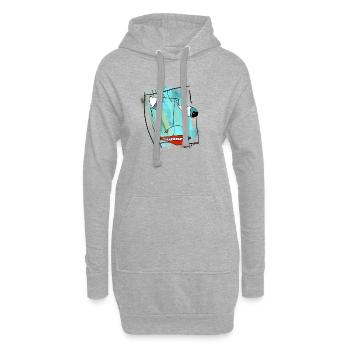 Abstraktes Gesichtsdesign Aquarell - Hoodie-Kleid - Grau meliert - Vorne