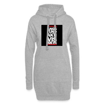 PEUR ET ACTIVISME - Sweat-shirt à capuche long Femme - gris chiné - Devant