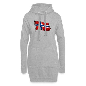 Norwegen Flagge - Hoodie-Kleid - Grau meliert - Vorne