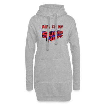 Maman est ma super-héroïne - Sweat-shirt à capuche long Femme - gris chiné - Devant