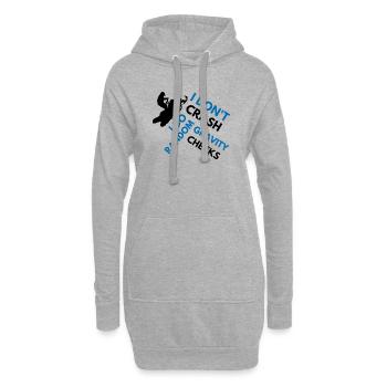 Schneemobil, ich stürze nicht ab, lustiges Schneemobil - Hoodie-Kleid - Grau meliert - Vorne