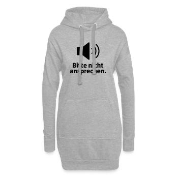 Bitte nicht ansprechen Meme T-Shirt - Hoodie-Kleid - Grau meliert - Vorne