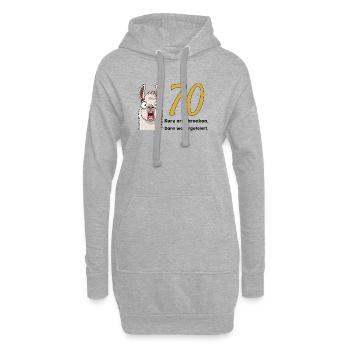 70 Geburtstag – Kurz erschrocken, dann gefeiert - Hoodie-Kleid - Grau meliert - Vorne