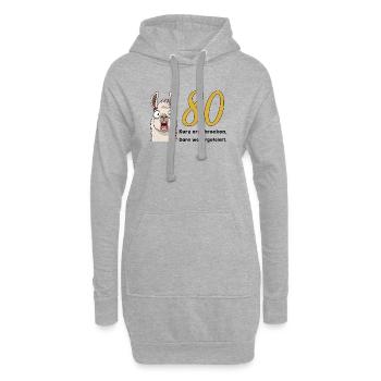 80 Geburtstag – Kurz erschrocken, dann gefeiert - Hoodie-Kleid - Grau meliert - Vorne