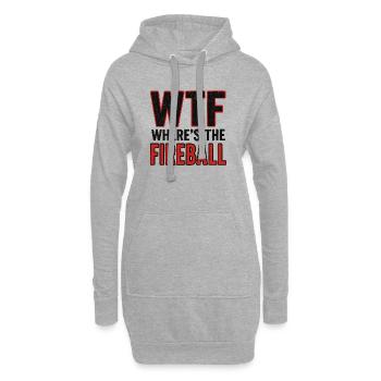 WTF Where's The Fireball Humor Spruch - Hoodie-Kleid - Grau meliert - Vorne