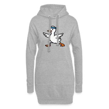 Lustige Yoga Liebhaber Gans - Hoodie-Kleid - Grau meliert - Vorne