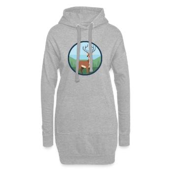 Hirsch - Hoodie-Kleid - Grau meliert - Vorne
