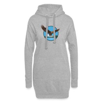 Aigle à queue blanche - Sweat-shirt à capuche long Femme - gris chiné - Devant