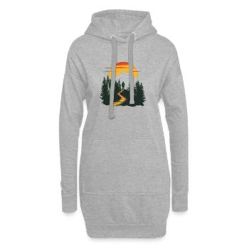 Wanderlust Explorer – Chemise de randonnée en plein air - Sweat-shirt à capuche long Femme - gris chiné - Devant