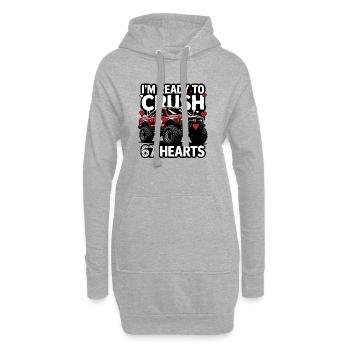 Écraser les Cœurs MonsterTruck - Sweat-shirt à capuche long Femme - gris chiné - Devant