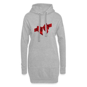 Red Bow Elegance - Hoodie-Kleid - Grau meliert - Vorne