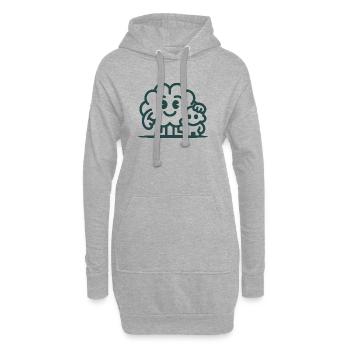 Friendly Cloud Duo Illustration - Hoodie-Kleid - Grau meliert - Vorne