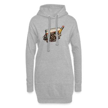 Salade de rubans rétro des années 80 - Sweat-shirt à capuche long Femme - gris chiné - Devant