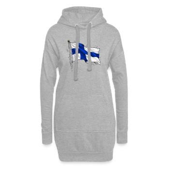 Finnland Flagge - Hoodie-Kleid - Grau meliert - Vorne