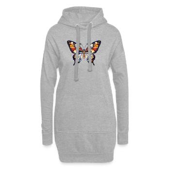 Bunter abstrakter Schmetterling Farben Kunst - Hoodie-Kleid - Grau meliert - Vorne