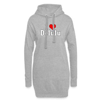Ich liebe Delulu - Hoodie-Kleid - Grau meliert - Vorne