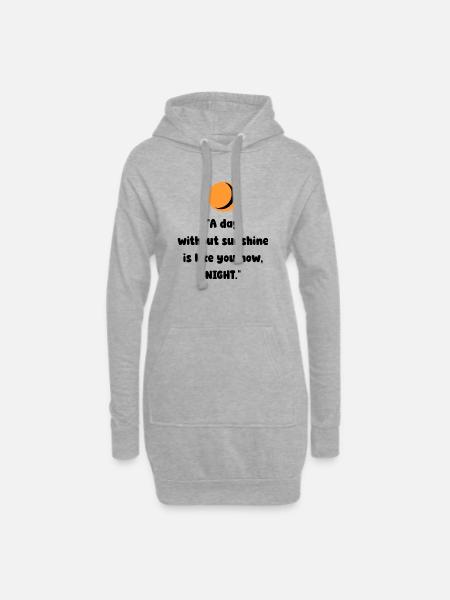 Orangene Mond-Silhouette - Hoodie-Kleid - Grau meliert