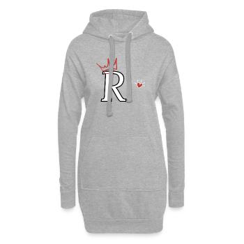 Buchstabe r Kronenherz - Hoodie-Kleid - Grau meliert - Vorne