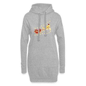 Licorne avec traîneau de Noël, ours, tigre - Sweat-shirt à capuche long Femme - gris chiné - Devant