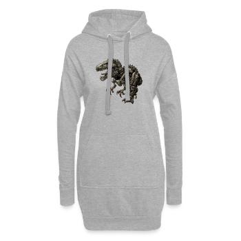Dinosaure mécanique – robot T-Rex - Sweat-shirt à capuche long Femme - gris chiné - Devant
