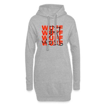 ICH SPRECHE FLIEßEND WUFF – DOG LOVER! - Hoodie-Kleid - Grau meliert - Vorne