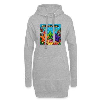 Seestern Gang Unterwasser Sternenfreunde - Hoodie-Kleid - Grau meliert - Vorne