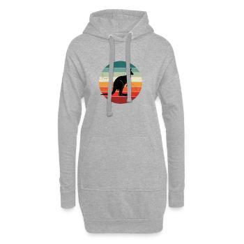 Känguru Retro Sonnenuntergang - Hoodie-Kleid - Grau meliert - Vorne