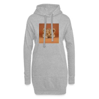 Petit guépard endormi - Sweat-shirt à capuche long Femme - gris chiné - Devant
