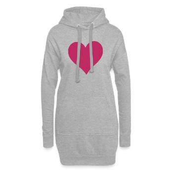 Valentine's Day Heart Red Gift Valentine's Day - Hoodie Dress - heather grey - Front